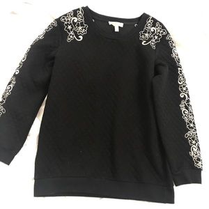 Black quilted sweater